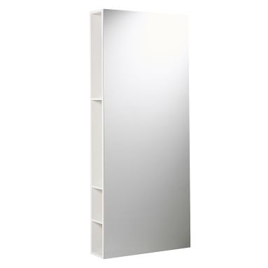 Full Length Mirror with Storage, White - Image 1