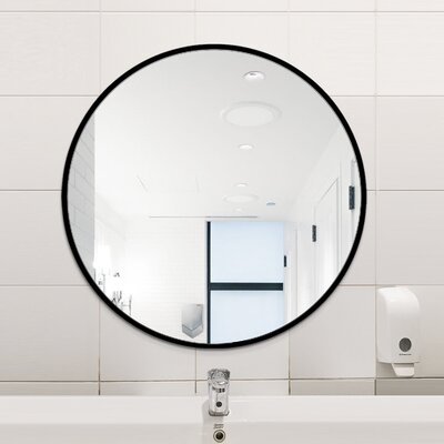 24" Wall Circle Mirror Large Round Black Farmhouse Circular Mirror For Wall Decor Big Bathroom Make Up Vanity Mirror Entryway Mirror - Image 0