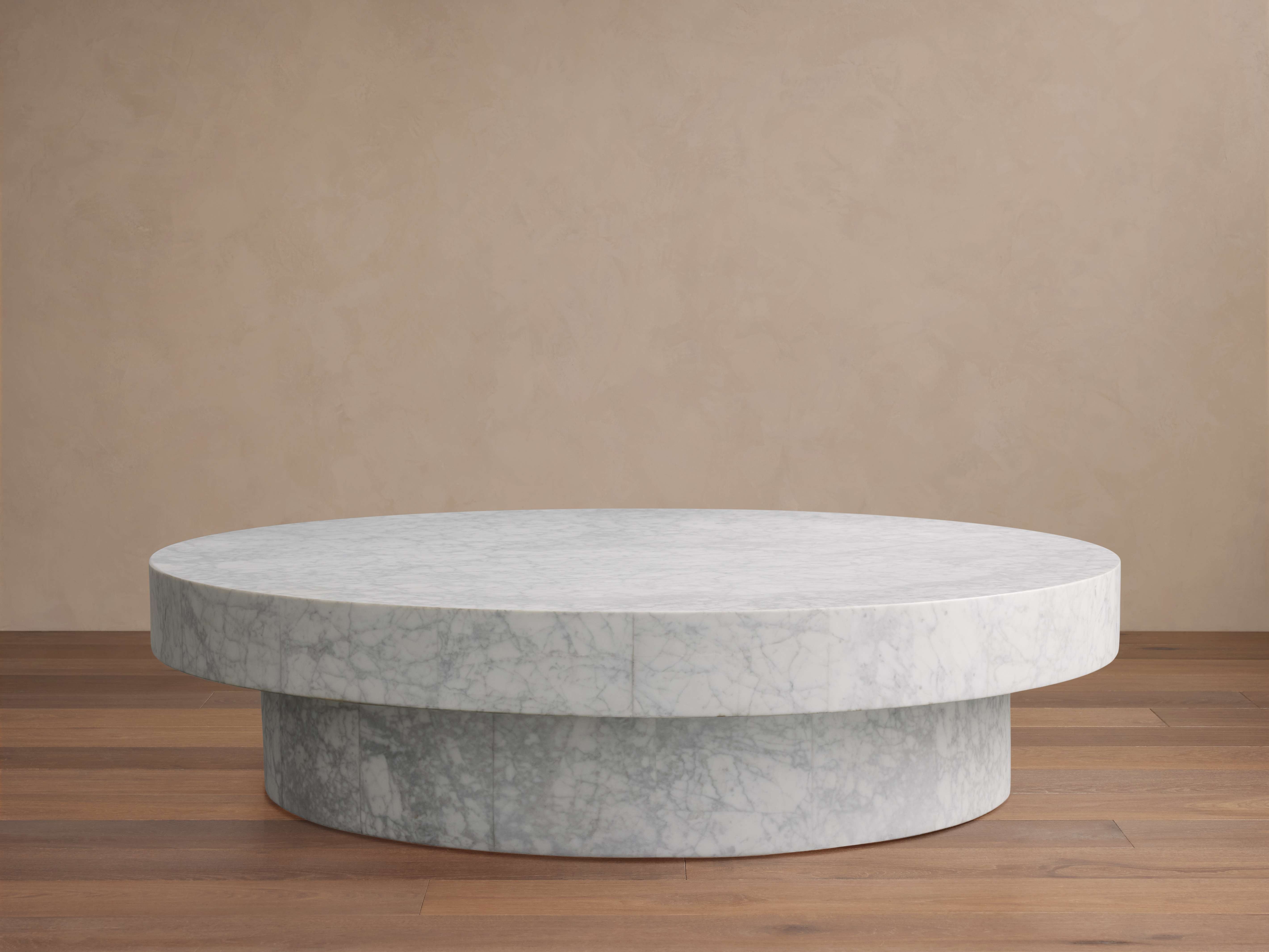 Cinzia Round Coffee Table Stone in White  Carrara/36" Tall - Image 0