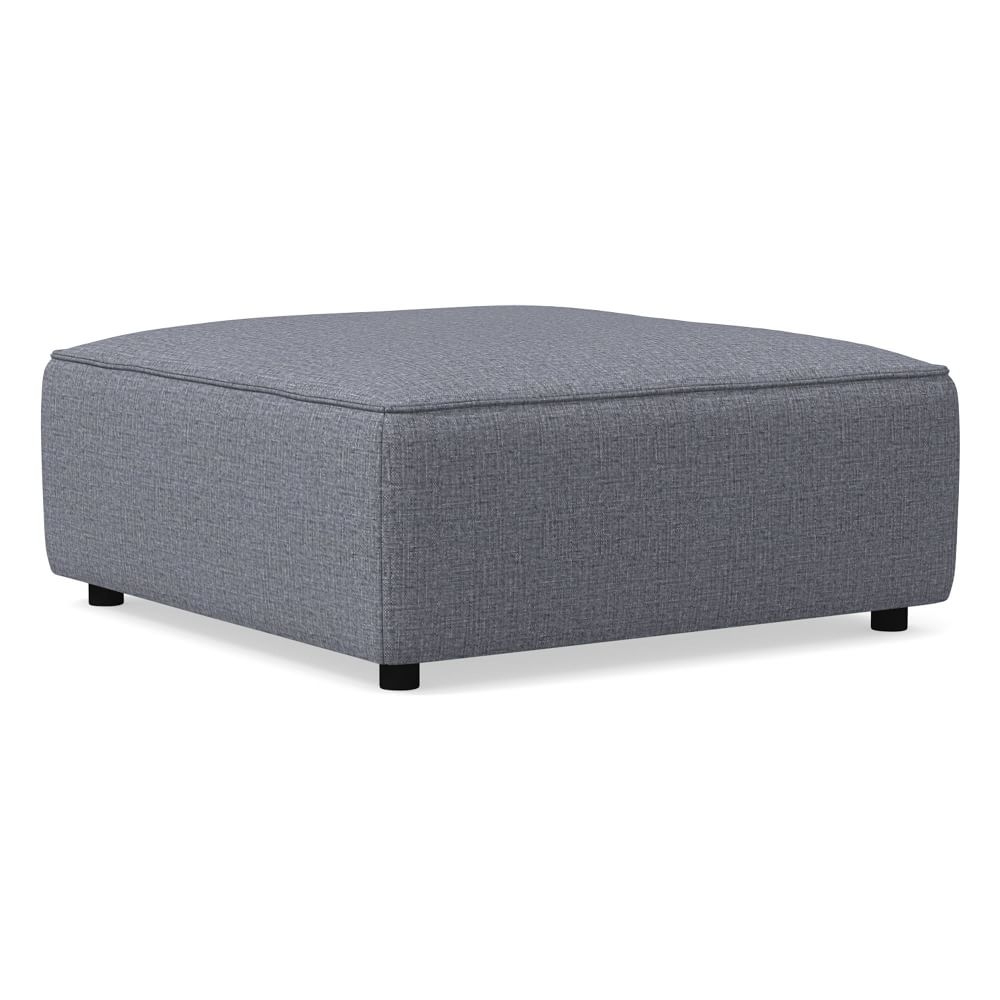 Remi Ottoman, Memory Foam, Yarn Dyed Linen Weave, Graphite, Concealed Support - Image 0