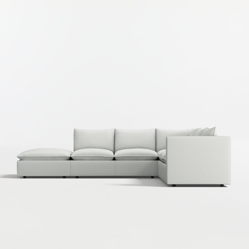 Lotus Modular 4-Piece L-Shaped Sectional Sofa with Ottoman - Image 3
