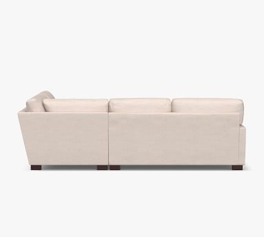Turner Square Arm Upholstered Left Sofa Return Bumper Sectional, Down Blend Wrapped Cushions, Performance Heathered Tweed Ivory - Image 4