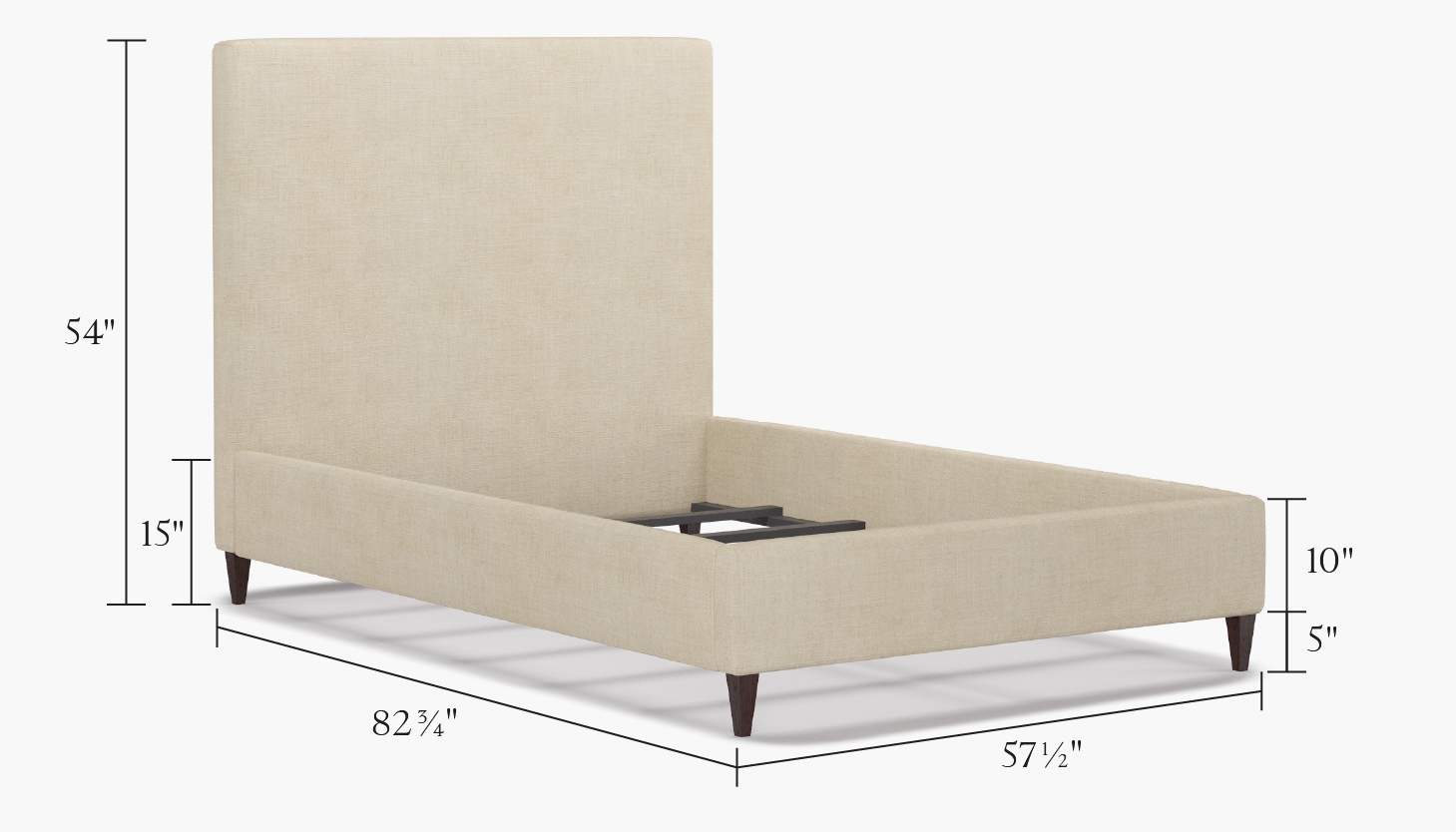 Classic Bed, Spruce Performance Plush Velvet, Natural Decorative Tapered Leg, Full - Image 1