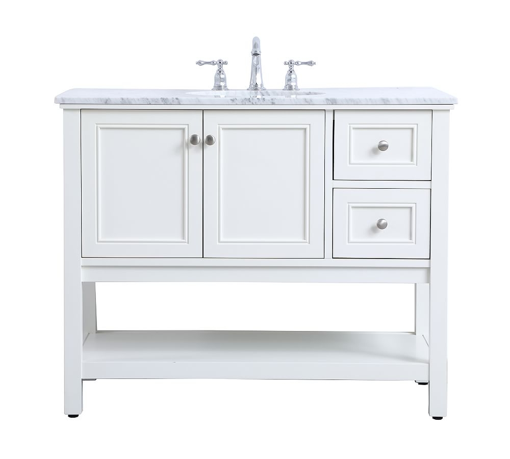 White Taryn Single Sink Vanity, 42" - Image 0