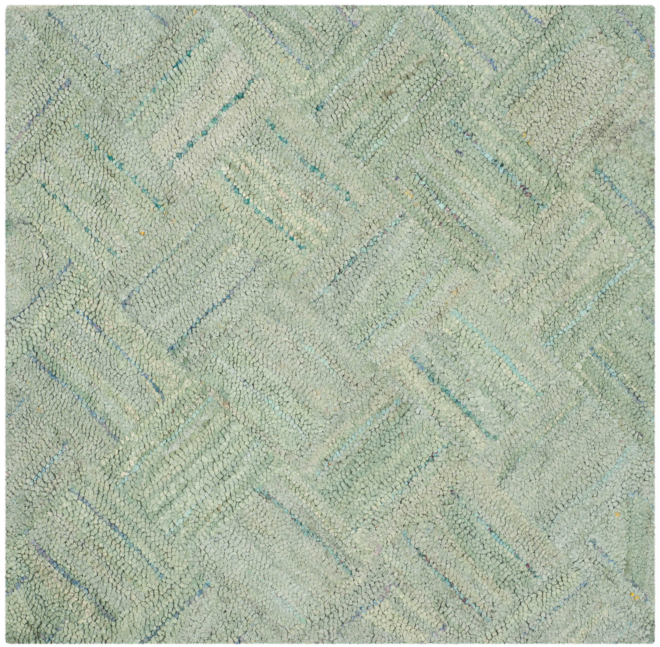 Arlo Home Hand Tufted Area Rug, NAN316A, Green/Multi,  4' X 4' Square - Image 0