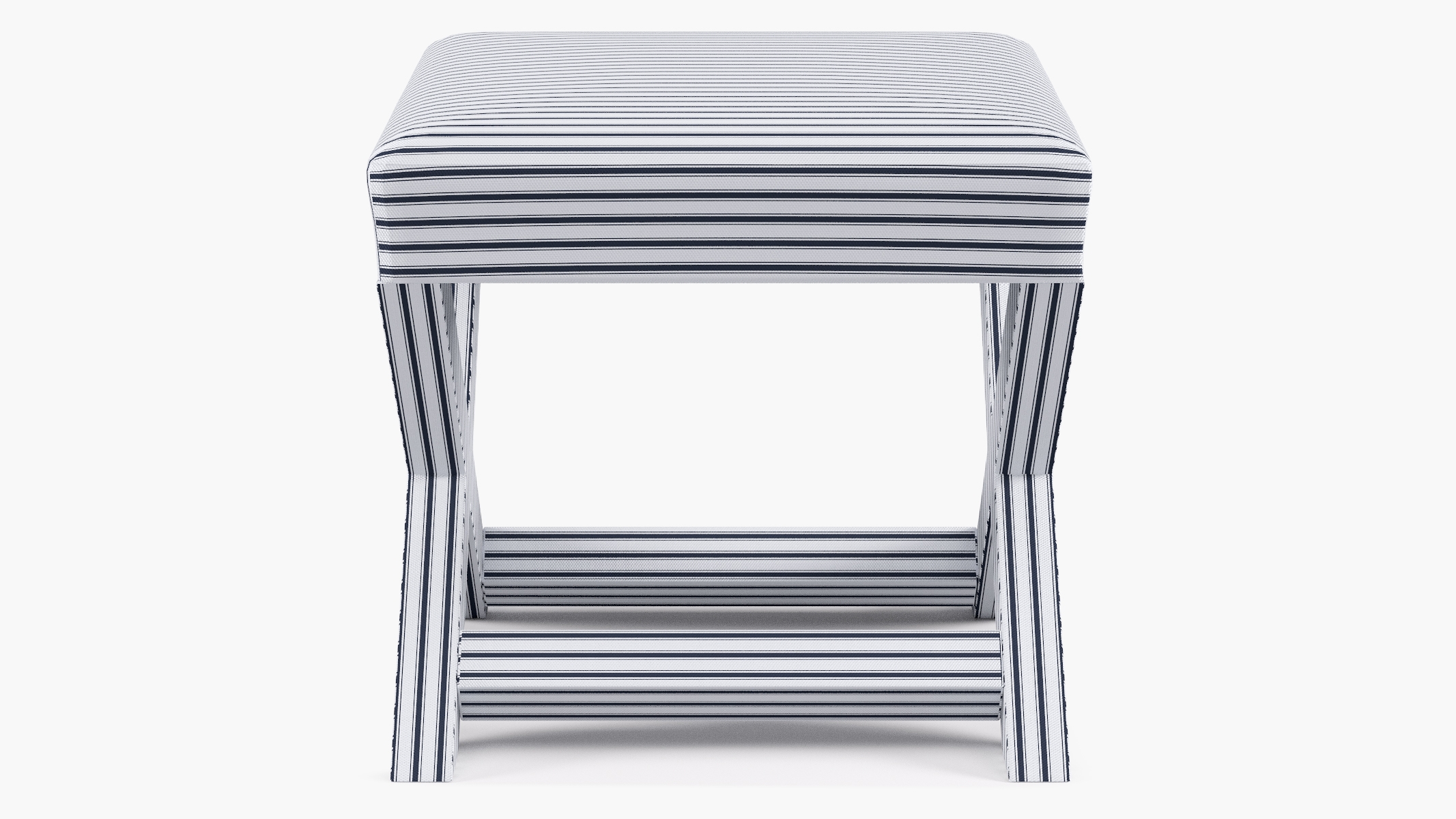 X Bench, Navy Classic Ticking Stripe - Image 2