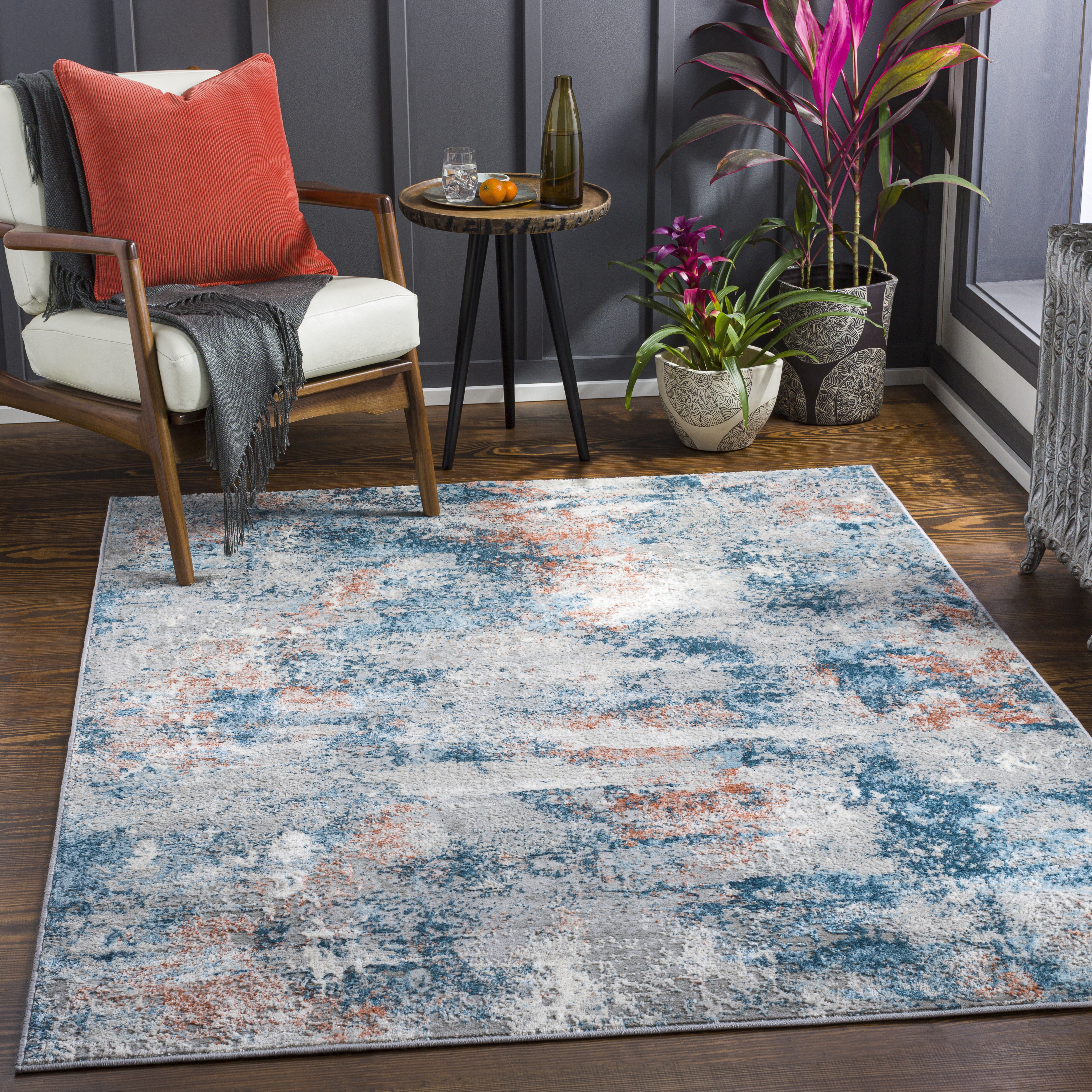 Enfield Gray Indoor 8'10" x 12' Machine Woven Rug - Image 1