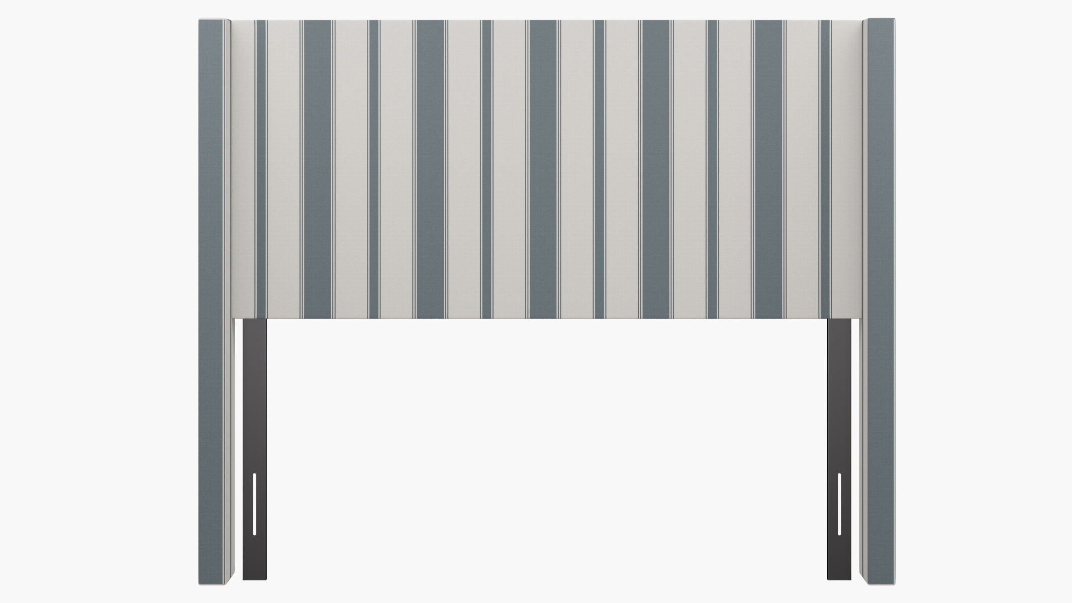 Modern Wingback Headboard, French Blue Clarence Stripe, Queen - Image 1