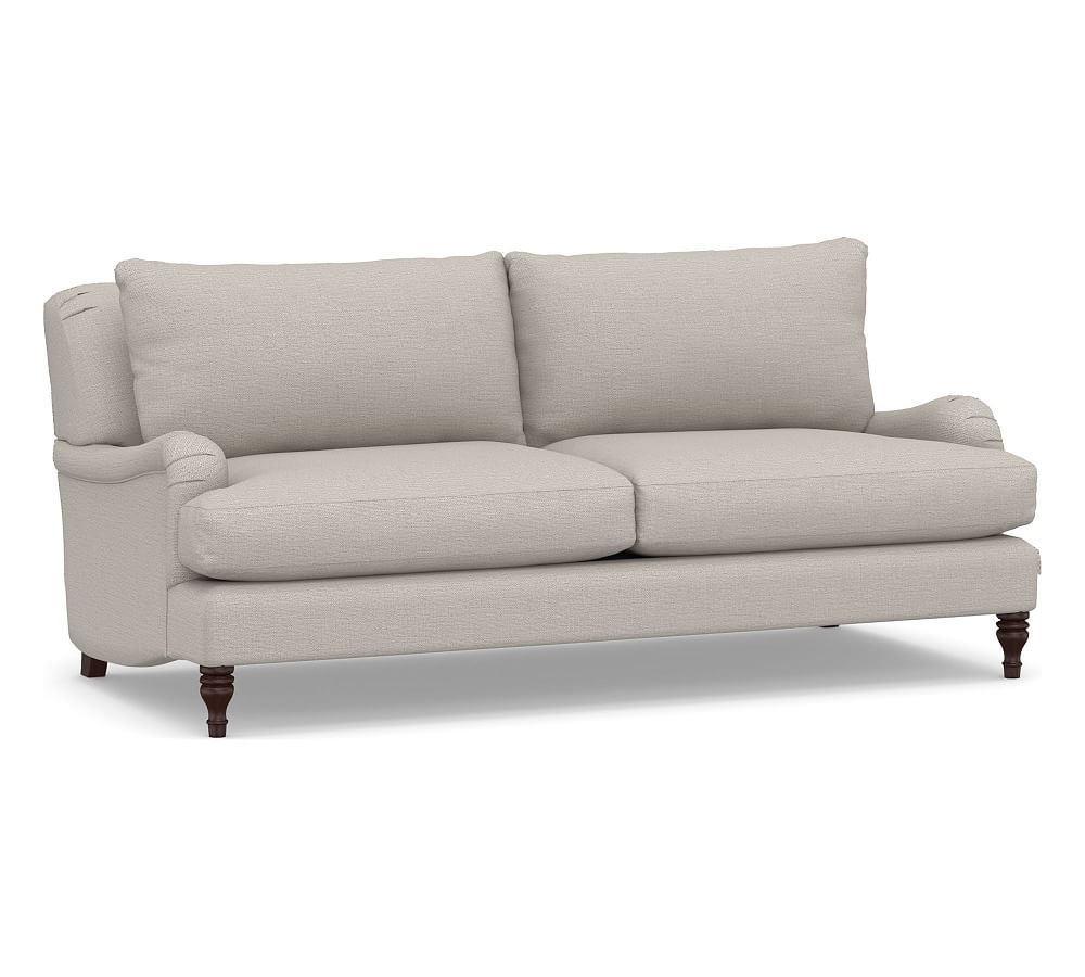 Carlisle English Arm Upholstered Sofa 79.5", Polyester Wrapped Cushions, Chunky Basketweave Stone - Image 0