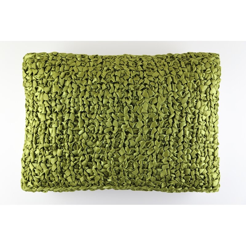 Ann Gish & The Art of Home Ribbon Knit Lumbar Pillow Color: Moss - Image 0