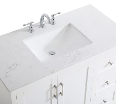 White Cedra Single Sink Vanity, 42" - Image 1