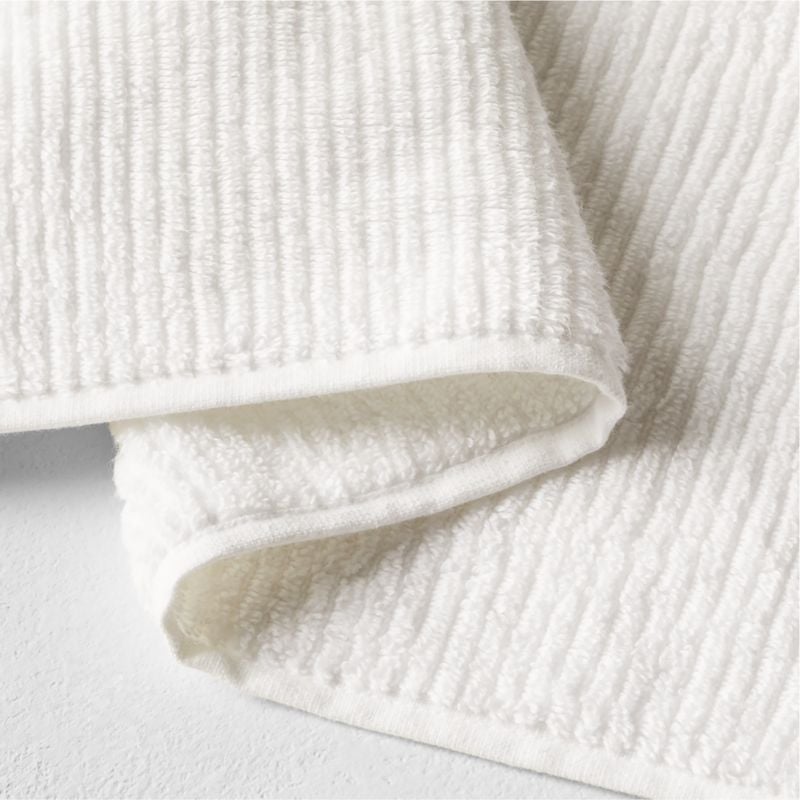 Brooks Ribbed Organic Cotton White Bath Sheet Set - Image 1