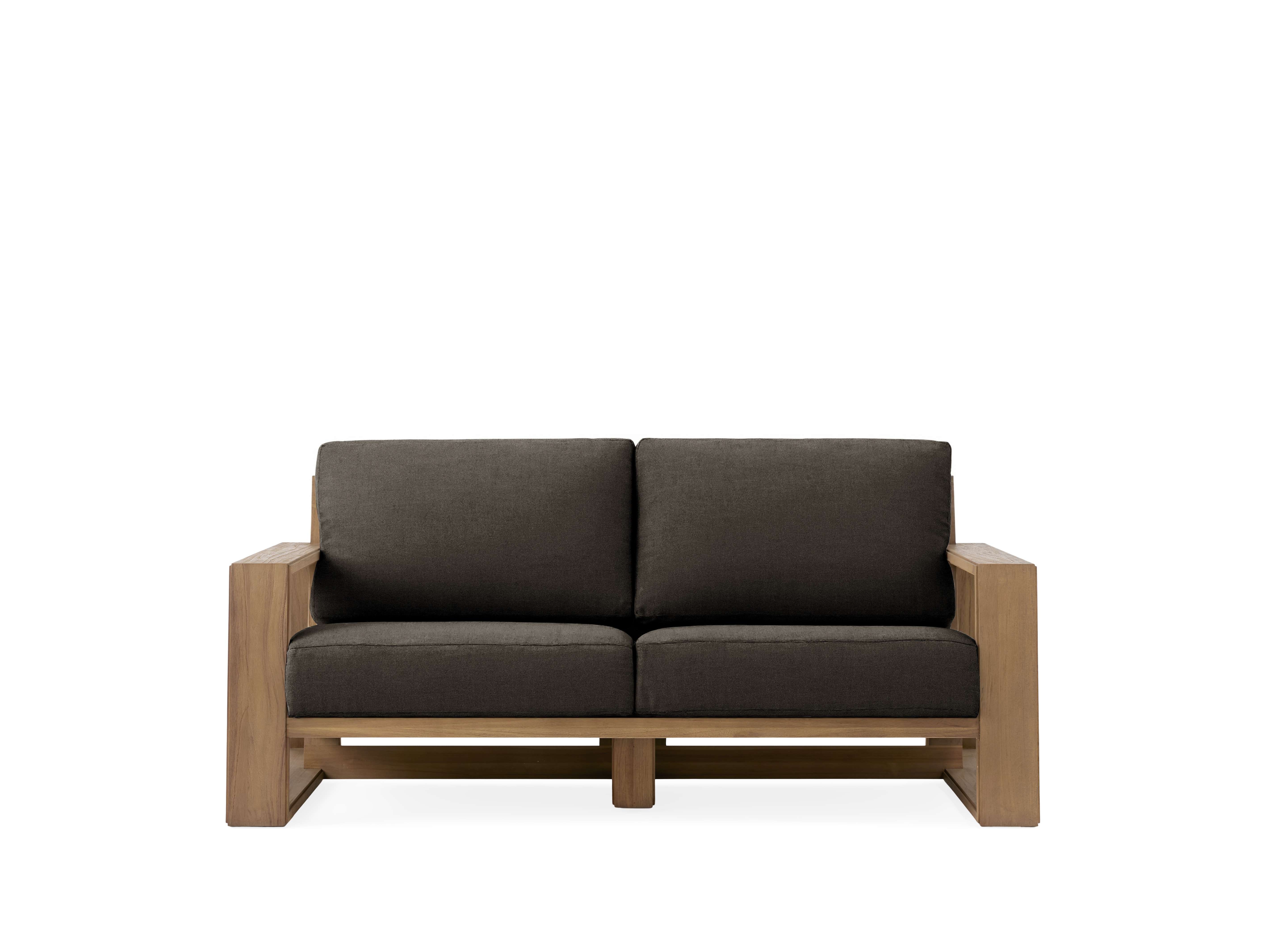 Canyon Outdoor Sofa Teak in Natural  Rosemount Bark/Weathered Fawn 86" - Image 0