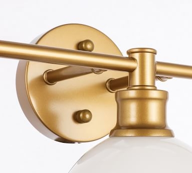 Collem Triple Sconce, 28.1", Brass and Frosted White Glass - Image 2