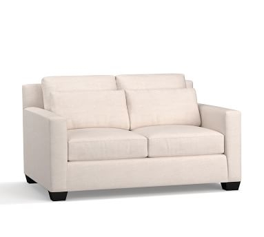 York Square Arm Upholstered Deep Seat Grand Sofa 2-Seater, Down Blend Wrapped Cushions, Performance Slub Cotton Stone - Image 1