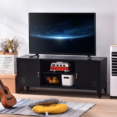 TV Cabinet With Storage Shelf Metal TV Stand For Living Room Entertainment Center For Tvs Up To 55" - Image 0