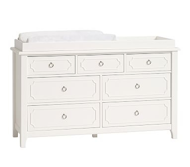 Ava Regency Extra Wide Dresser & Topper, Simply White - Image 1