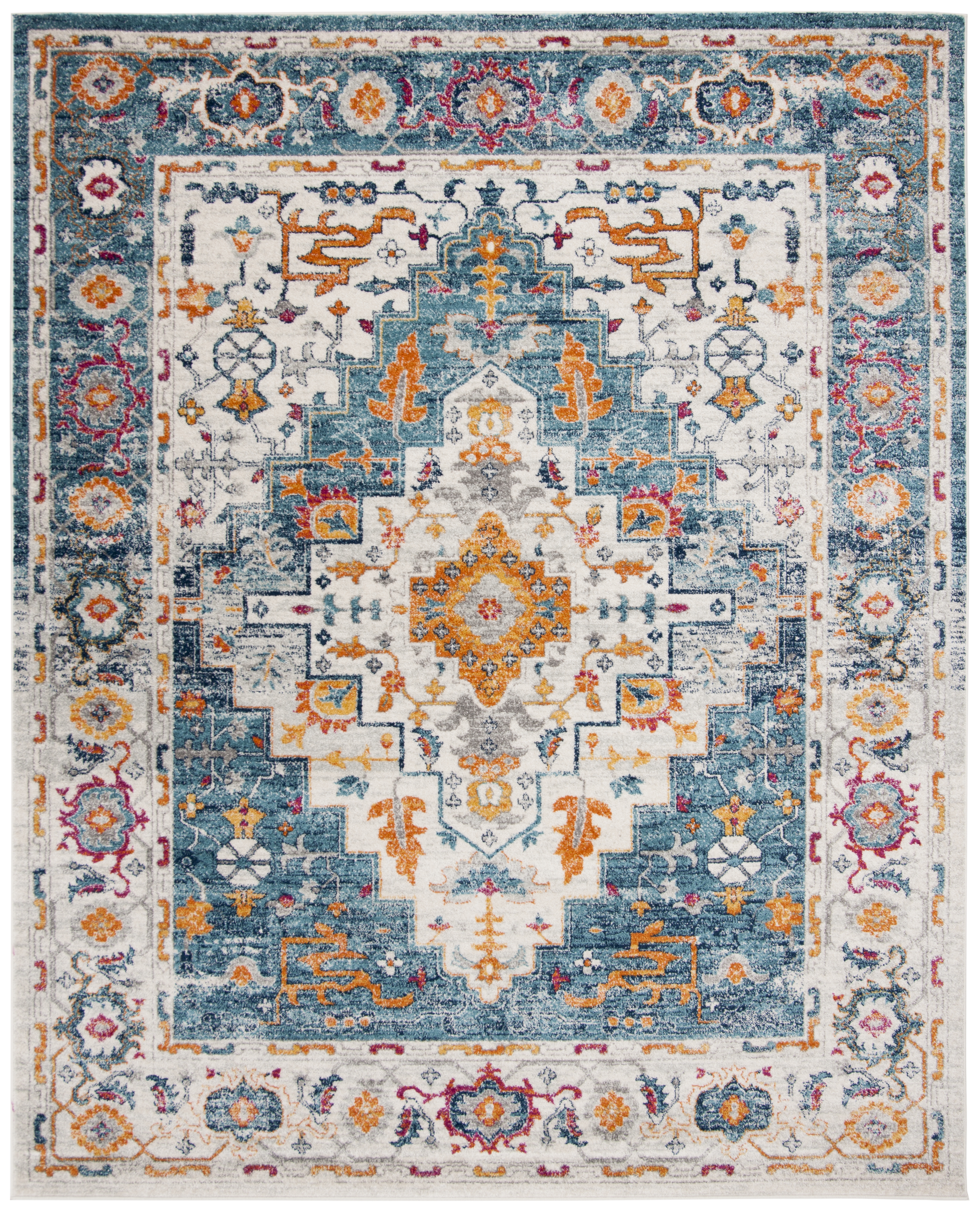 Arlo Home Woven Area Rug, MAD156K, Turquoise/Ivory,  9' X 12' - Image 0