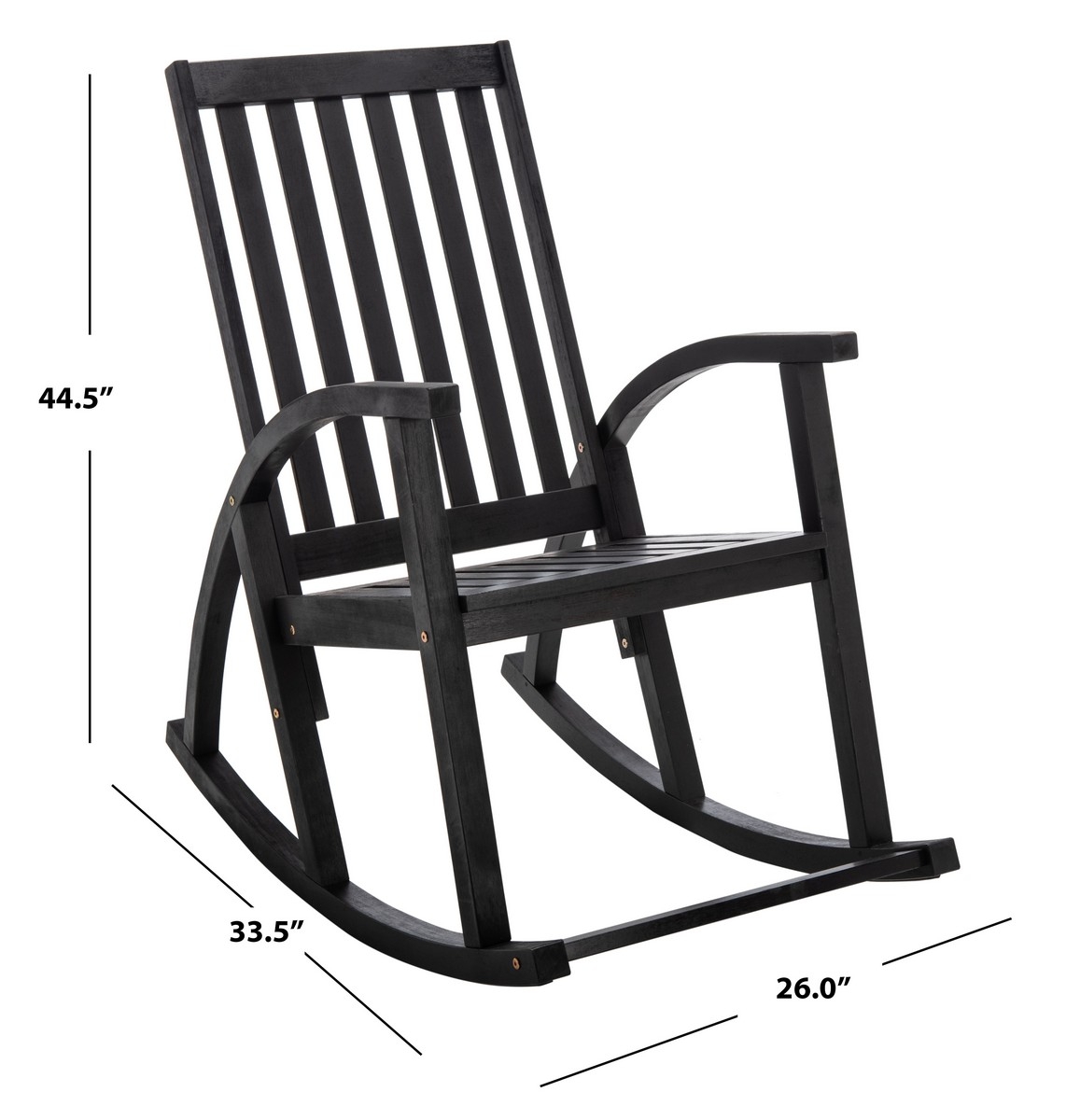 Clayton Rocking Chair - Black - Safavieh - Image 9
