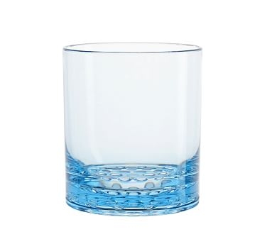 Happy Hour Acrylic Short Drinking Glass, 12 oz., Single - Aqua - Image 0