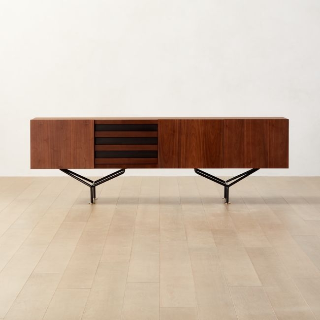 Paraggi 86" Walnut Wood Credenza by Gianfranco Frattini - Image 0