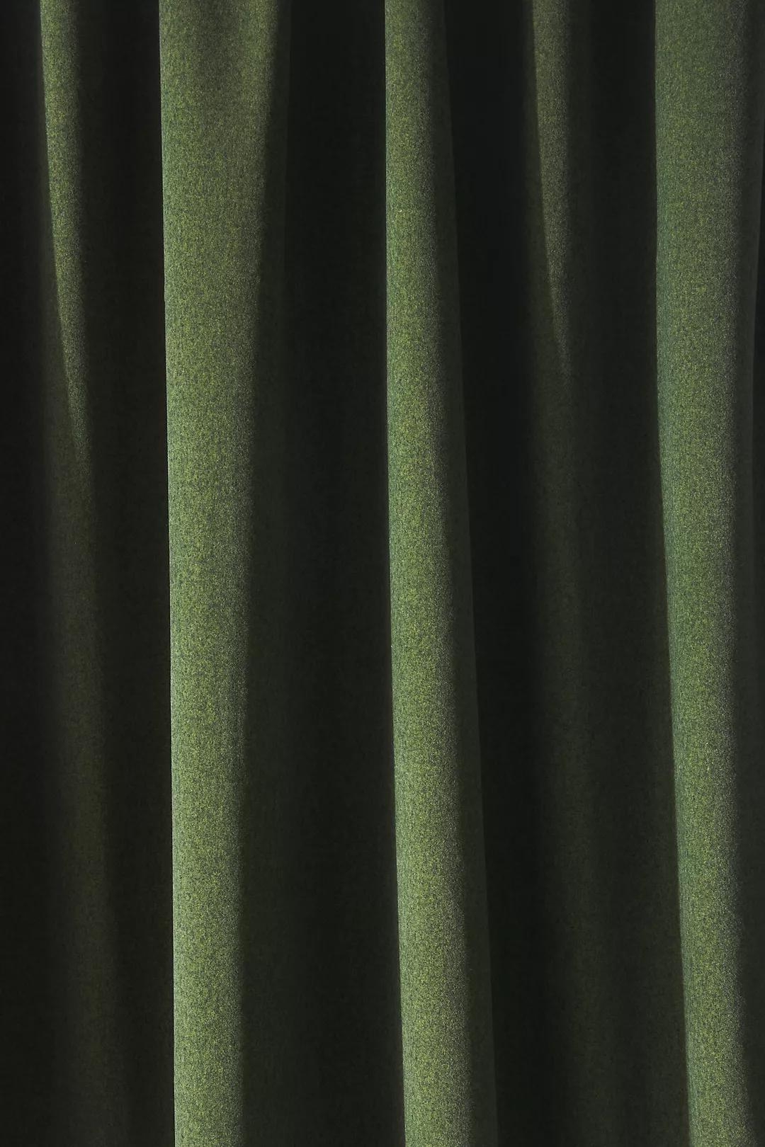Addie Velvet Curtain, Green, 84" X 50" - Image 2