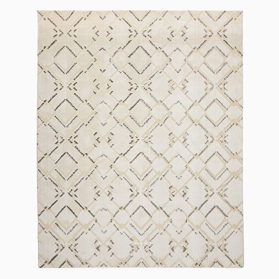 Dotted Lattice Rug, 9x12, Natural Flax - Image 0