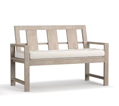 Indio Porch Bench Frame, Weathered Gray - Image 1