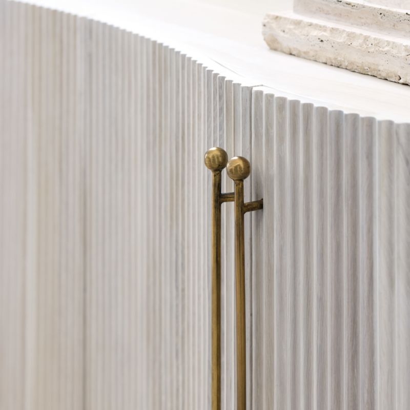 Coastline 72" Oak Wood Fluted Credenza by Brigette Romanek - Image 6