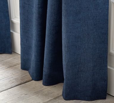 Belgian Flax Linen Curtain/ Unlined /50 x 108"/ Chambray - Image 4