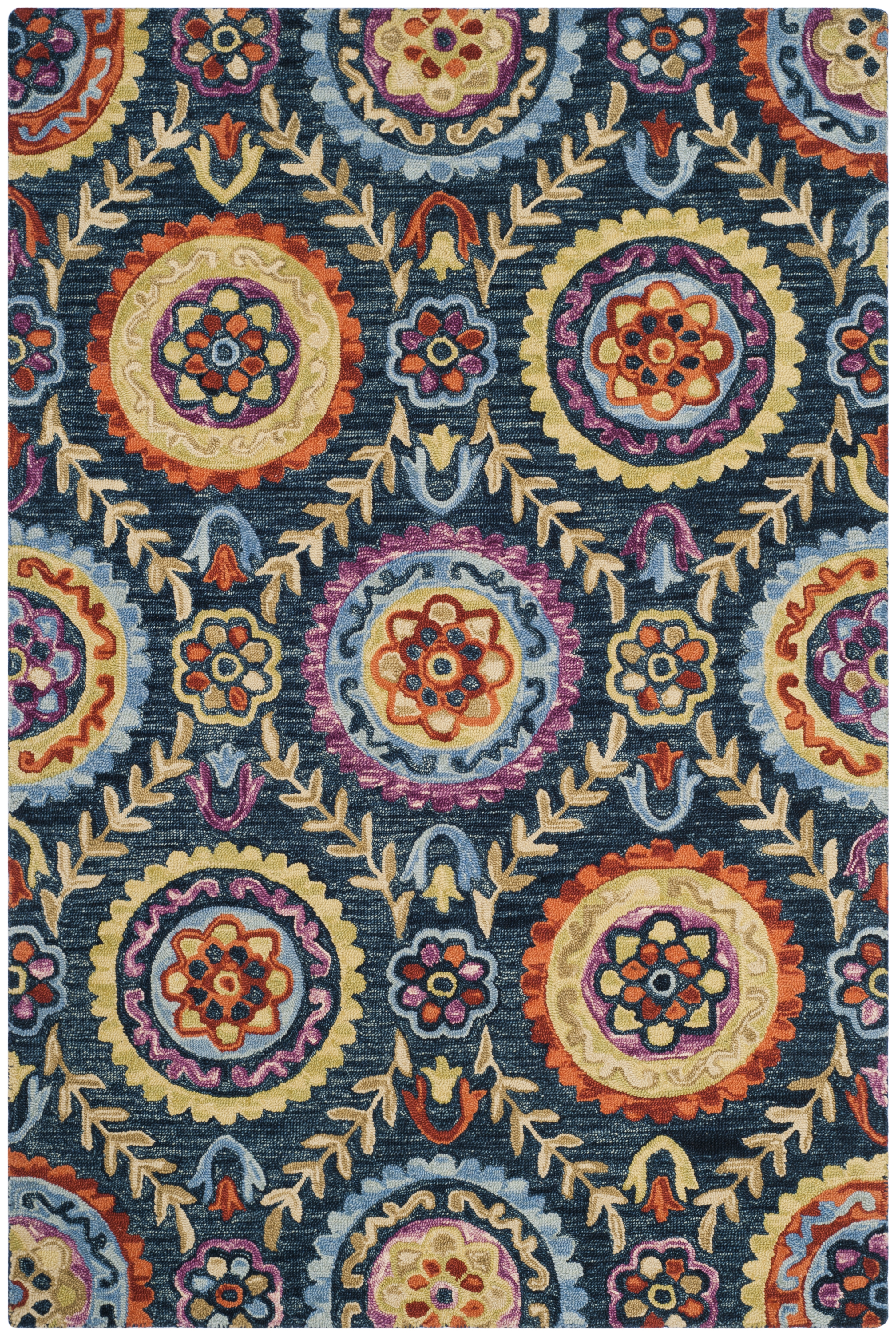Arlo Home Hand Hooked Area Rug, SZN374A, Blue/Multi,  5' X 8' - Image 0