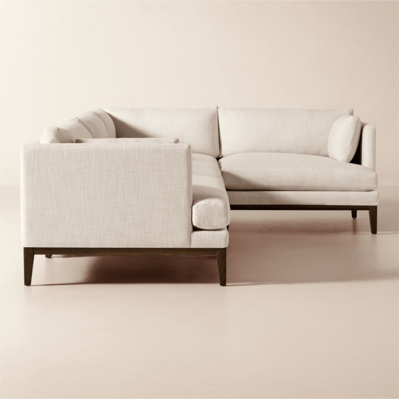 Mona 4-Piece L-Shaped Off-White Performance Linen Sectional Sofa - Image 5