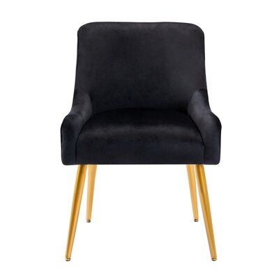 Modern Velvet Wide Accent Chair Side Chair With Swoop Arm Metal Legs For Club Bedroom Living Room Meeting Room Office Study - Image 0