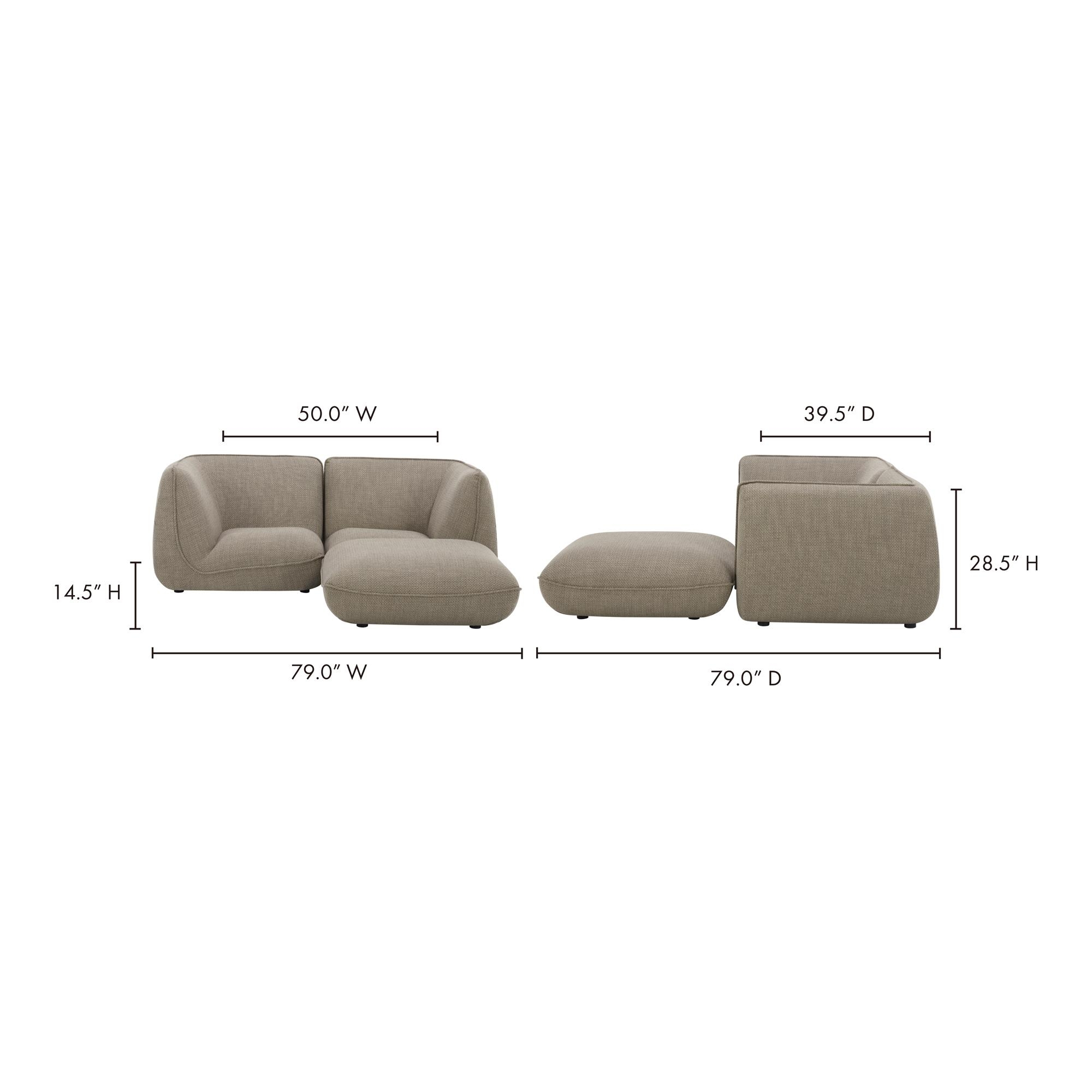 Zeppelin Nook Modular Sectional Speckled Pumice - Image 9