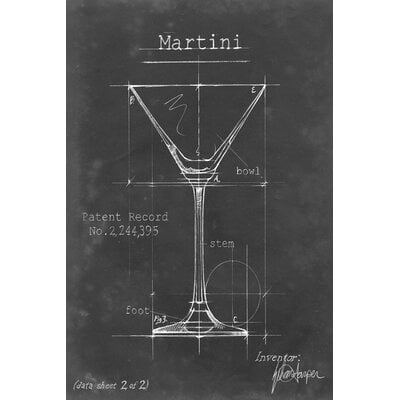 Barware Blueprint V by Ethan Harper Painting Print on Canvas - Image 0
