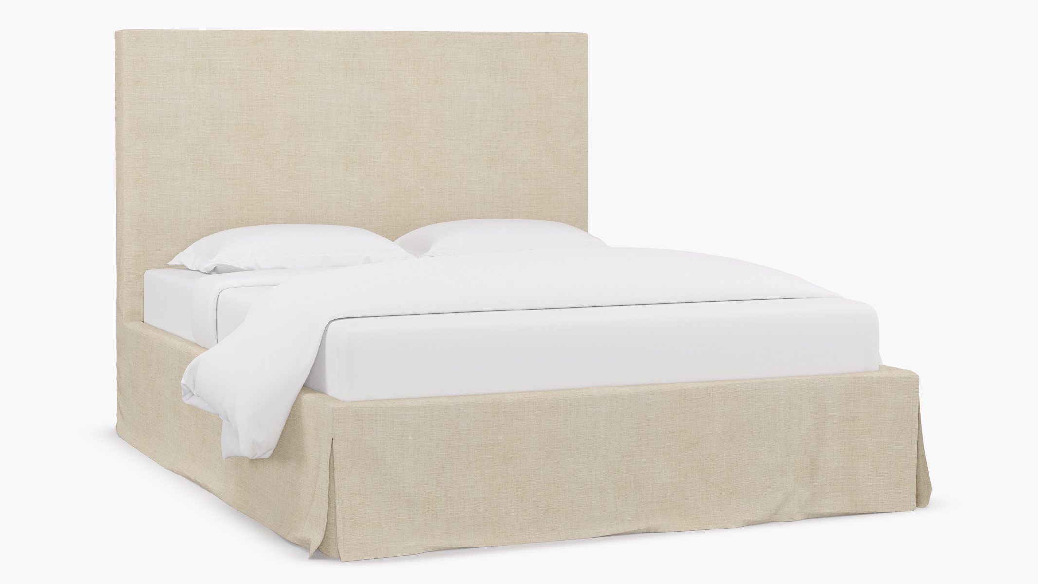 Slipcovered Bed, Talc Everyday Linen, Queen - Image 1