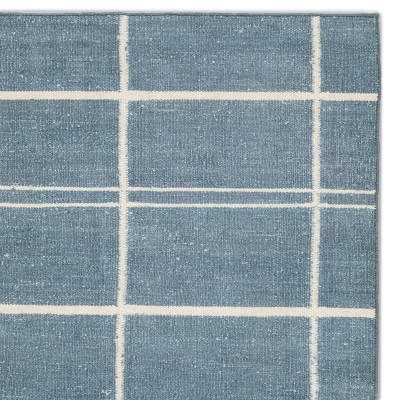 Plaid Flatweave Rug, 8' X 10', Blue - Image 2