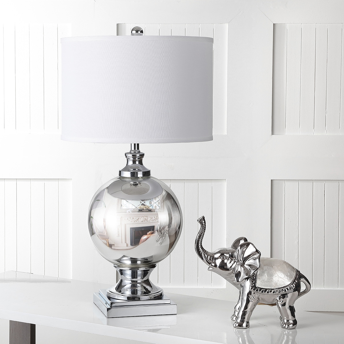 Alcott 28-Inch H Glass Table Lamp - Silver - Safavieh - Image 3