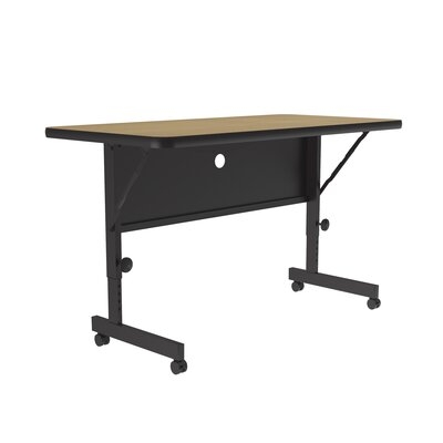 48" L Flip Top Particle Board Core High Pressure Rectangle Height Adjustable Training Table with Caster Wheels - Image 0