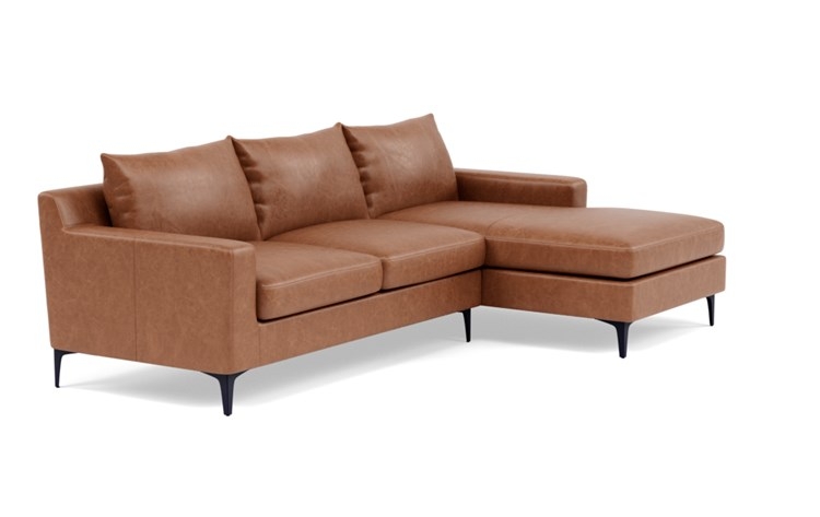 Sloan Leather Right Chaise Sectional - Image 1