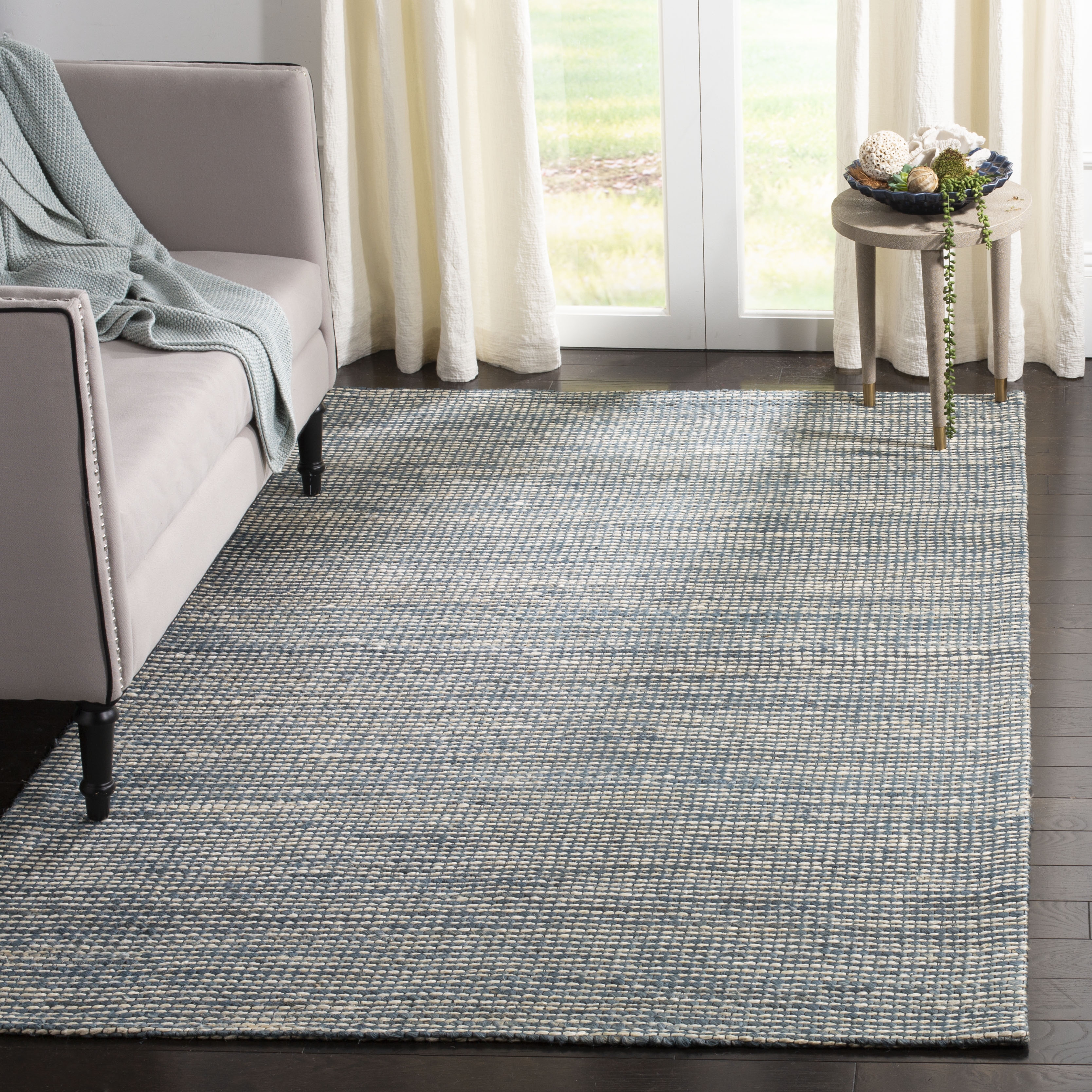 Arlo Home Hand Loomed Area Rug, MRB303M, Blue/Ivory,  5' X 8' - Image 1