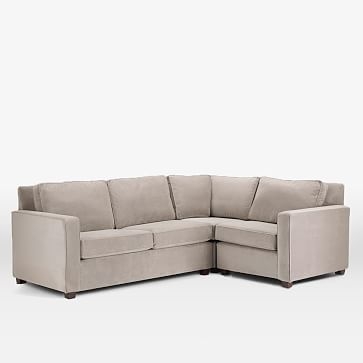 Henry Sectional Set 02: Corner, Left Arm Loveseat, Right Arm Chair, Twill, Gravel, Chocolate, Poly - Image 1