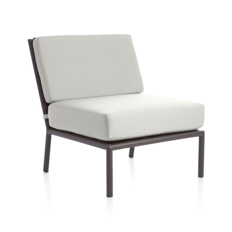 Morocco Graphite Sectional Armless Chair with White Sunbrella ® Cushions - Image 1