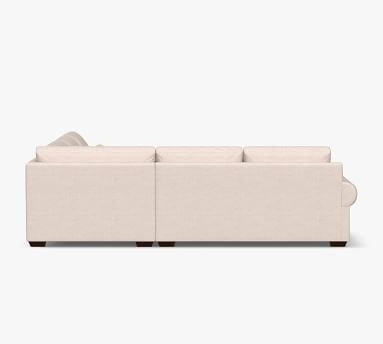 Big Sur Roll Arm Upholstered Deep Seat 3-Piece L-Shaped Corner Sectional with Bench Cushion, Down Blend Wrapped Cushions, Sunbrella(R) Performance Herringbone Oatmeal - Image 3