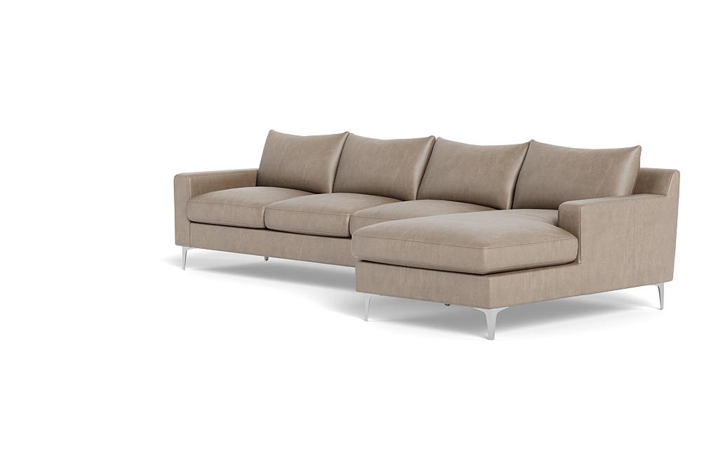 Sloan Leather 4-Seat Right Chaise Sectional - Image 2
