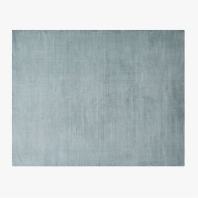 Lyla Handloomed Silver Blue Solid Performance Area Rug 5'x8' - Image 0