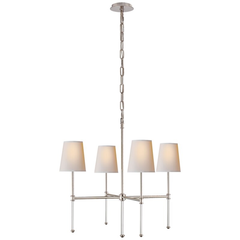 Visual Comfort Suzanne Kasler 4 - Light Shaded Classic / Traditional Chandelier Finish: Polished Nickel - Image 0