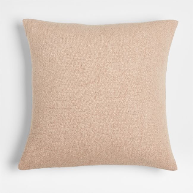 Earl Arnold Cotton 23x23 Blush Tan Throw Pillow with Feather Insert by Jake Arnold - Image 0