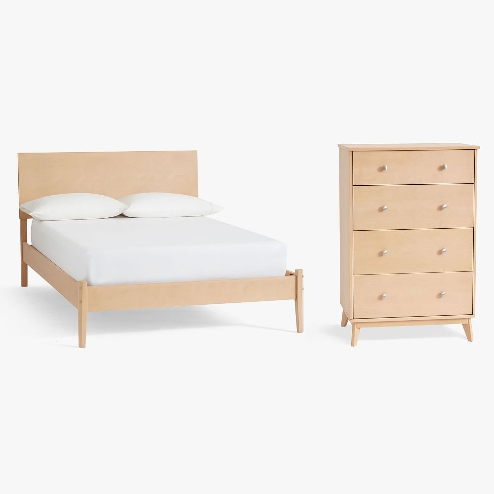 Keaton Platform Bed & 4-Drawer Dresser Set, Full, Natural, In-Home - Image 0
