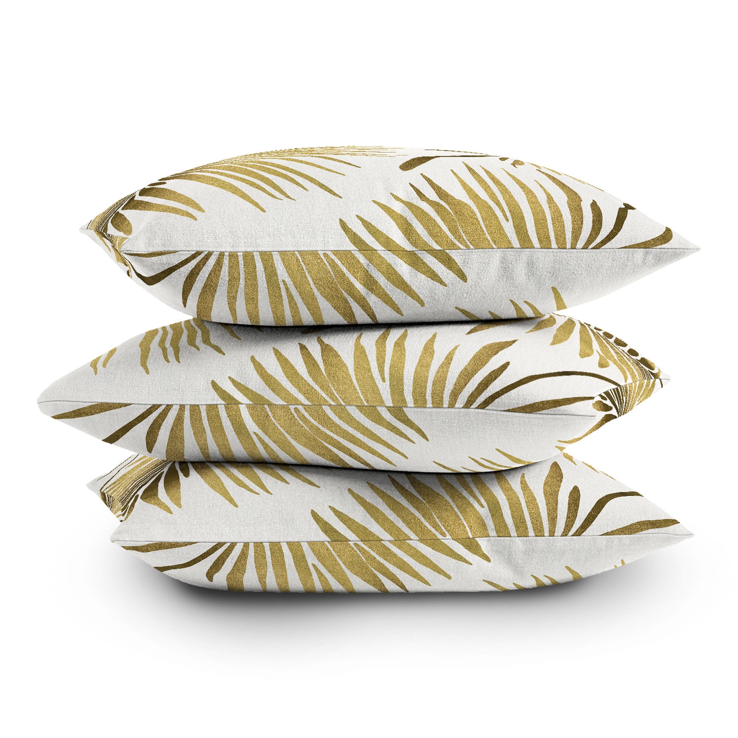 Tropical Fan Palm Gold Pattern by Cat Coquillette - Outdoor Throw Pillow 18" x 18" - Image 3
